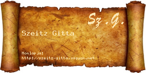 Szeitz Gitta névjegykártya